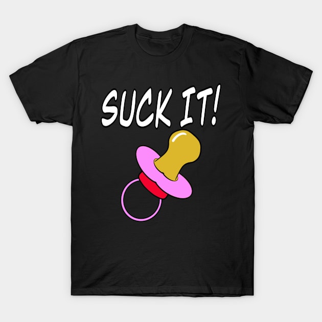 Suck It - Pink T-Shirt by BusyMonkeys